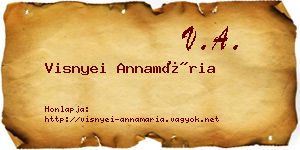 Visnyei Annamária névjegykártya