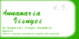 annamaria visnyei business card