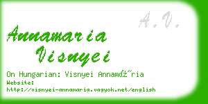 annamaria visnyei business card
